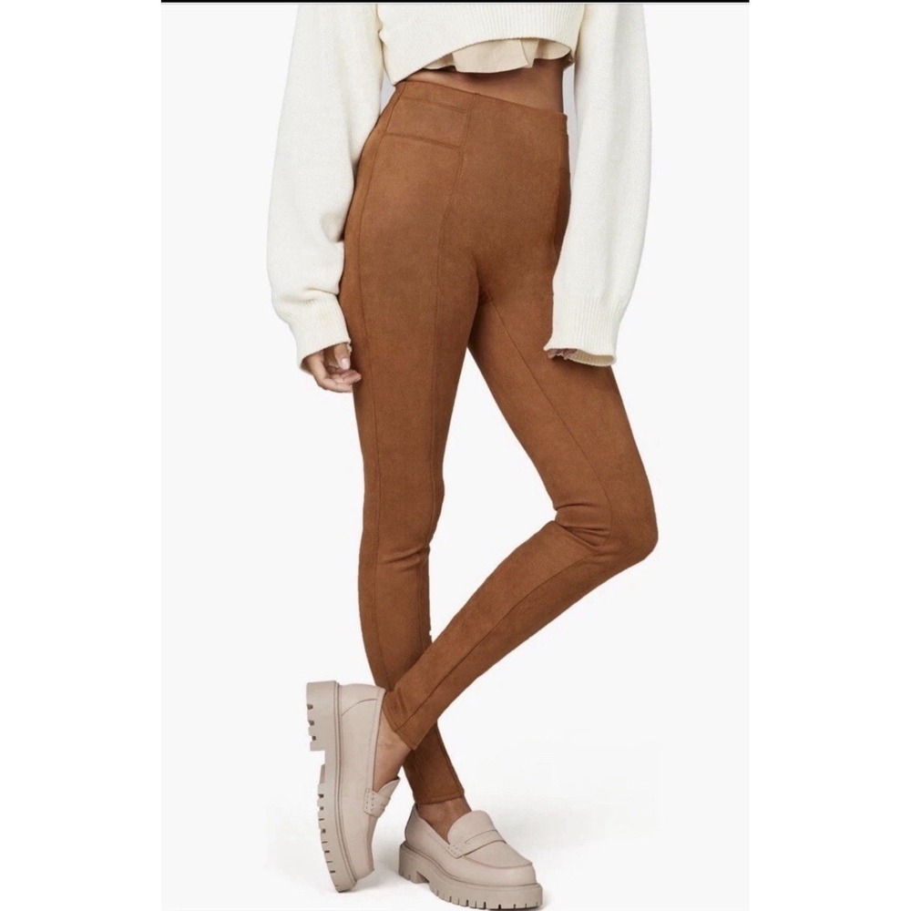 SPANX NWT  Women's‎ Faux Suede Classic Shaping Leggings Rich Caramel  Large
